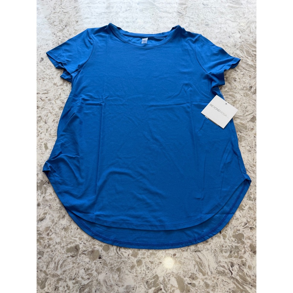 Beyond Yoga Womens Featherweight Balanced Tee blue Heather Size S